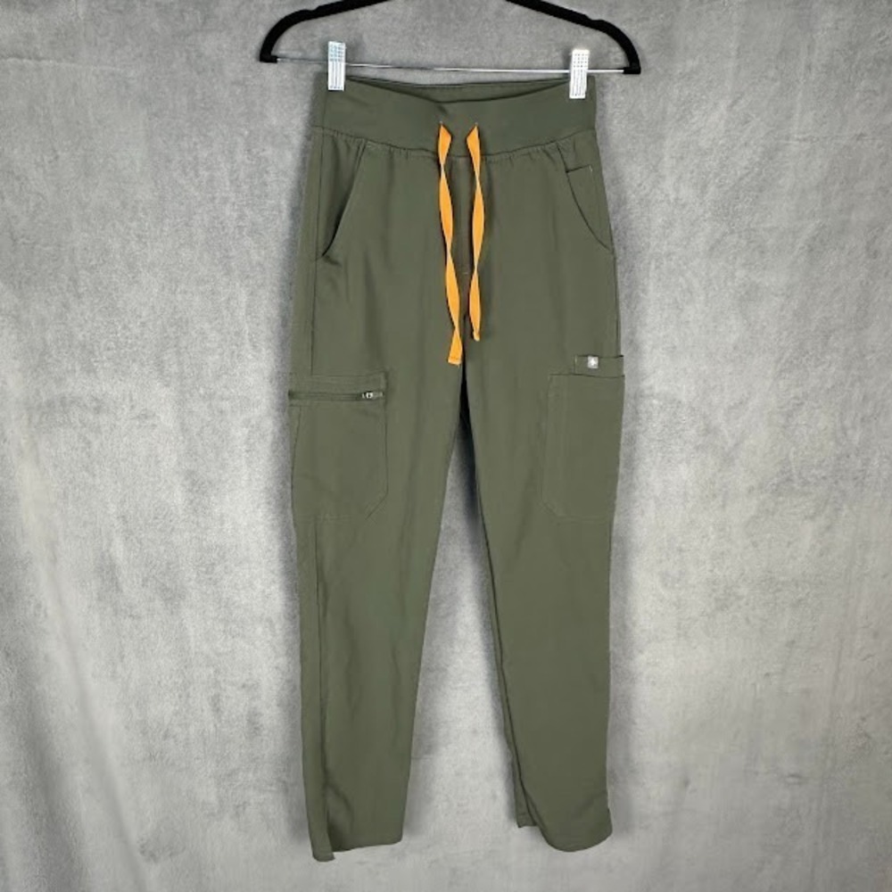 Figs Yola Scrub Pants Womens Extra Small Green High Waisted W22SW2013 Nursing